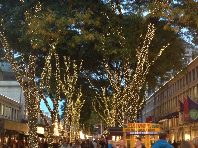 Faneuill Hall - such pretty lights and energy